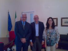 Il Commissario Alessandro Giacchetti<br/>incontra il Presidente provinciale dell'ente nazionele sordi, Salvatore Risuglia.